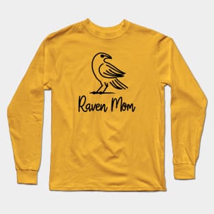 Raven Mom Line Art Long Sleeve T-Shirt